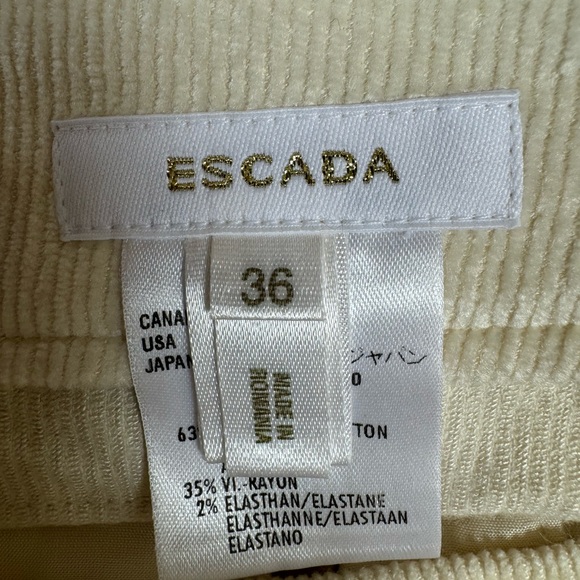 ESCADA ivory butter-soft corduroy look jean, size 36 EU - Picture 8 of 14
